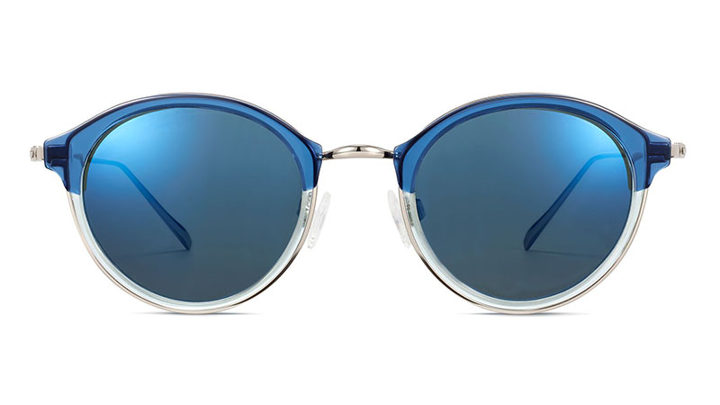 Warby Parker Saylor Sunglasses in Layered Shoreline Crystal with Polished Silver $145 