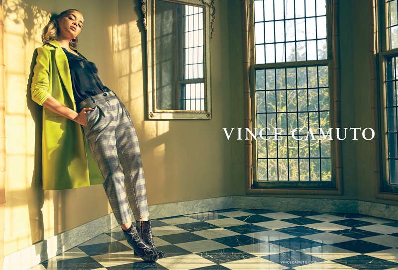 Model Jasmine Sanders appears in Vince Camuto fall-winter 2019 campaign