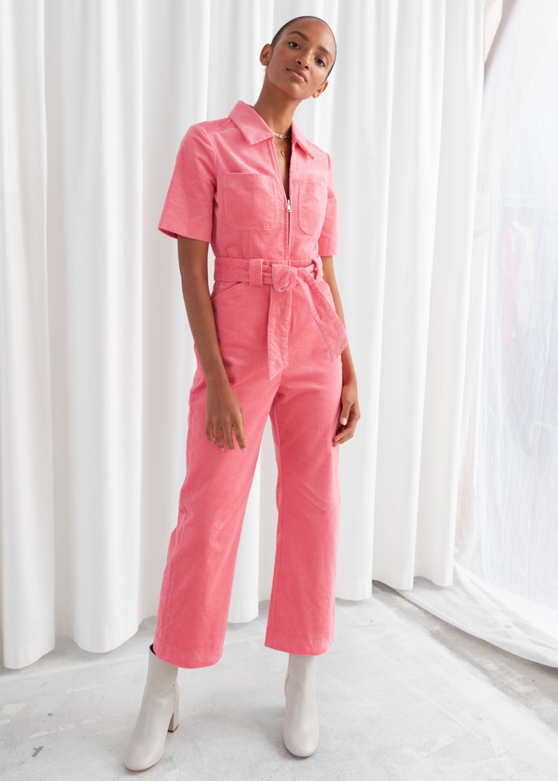 & Other Stories Corduroy Knot Belt Jumpsuit $129