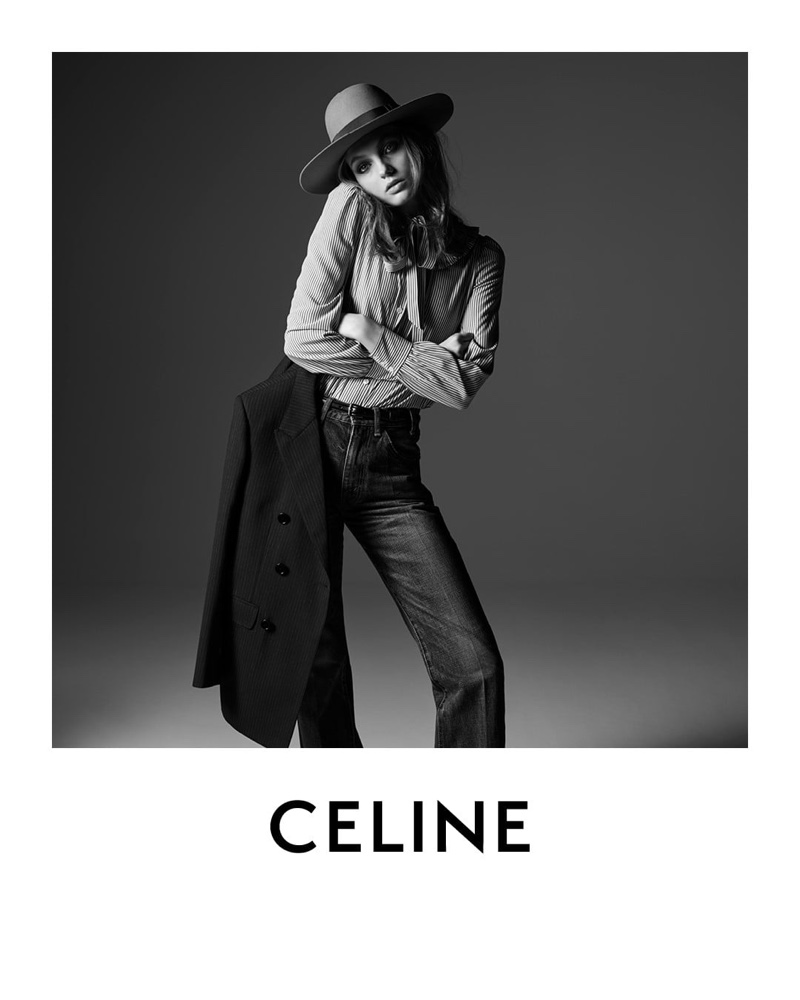 Model Fran Summers appears in Celine portrait by Hedi Slimane