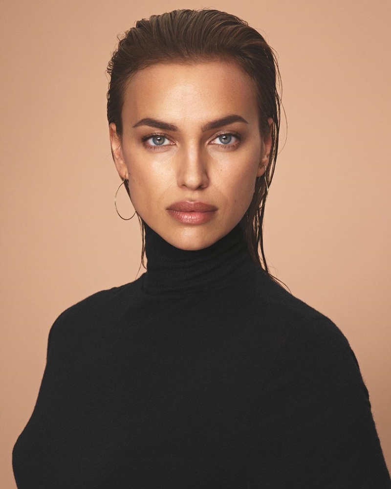 Supermodel Irina Shayk wears turtleneck sweater in Intimissimi New Fibers campaign