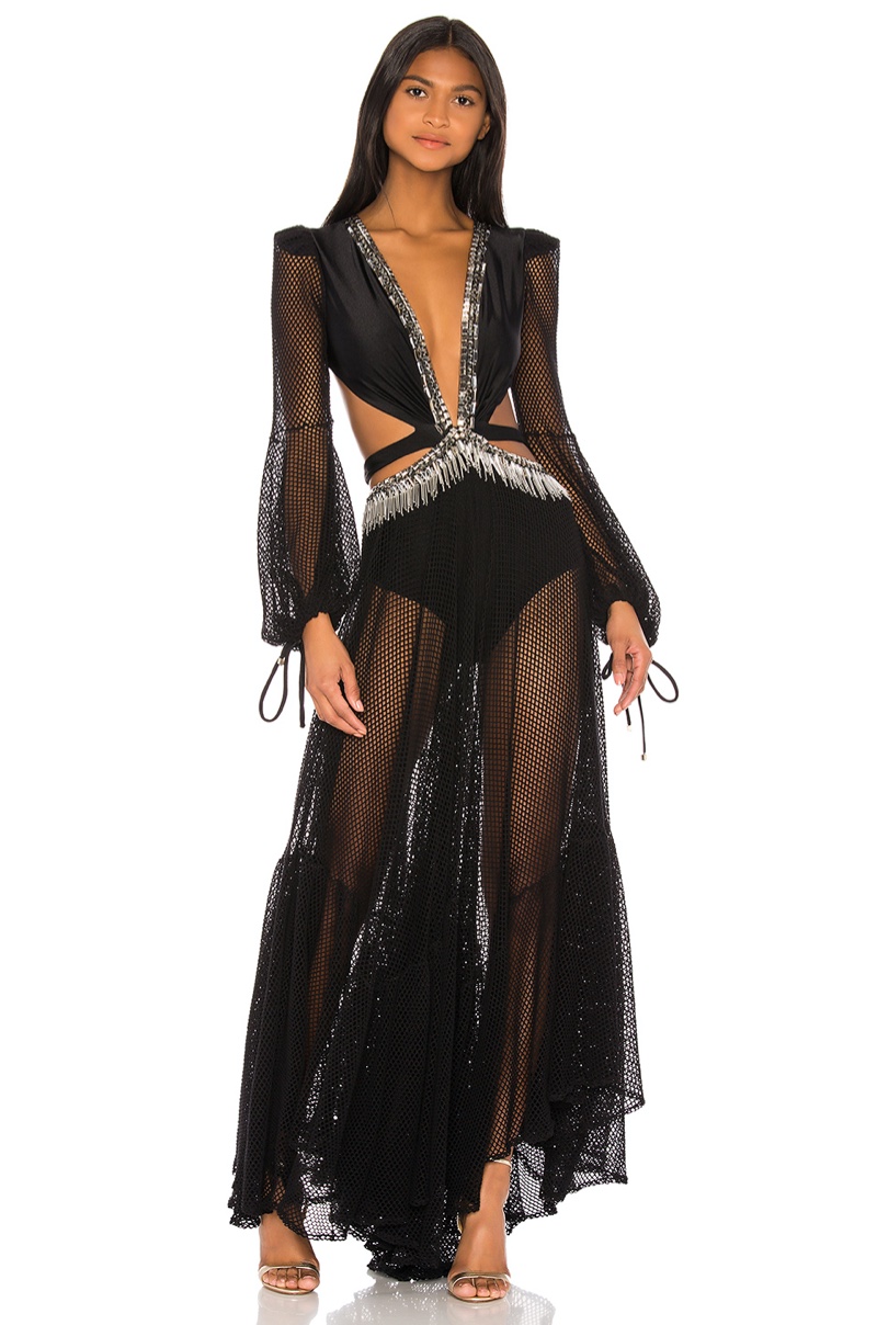 PatBO x REVOLVE Cutout Long Sleeve Gown $925