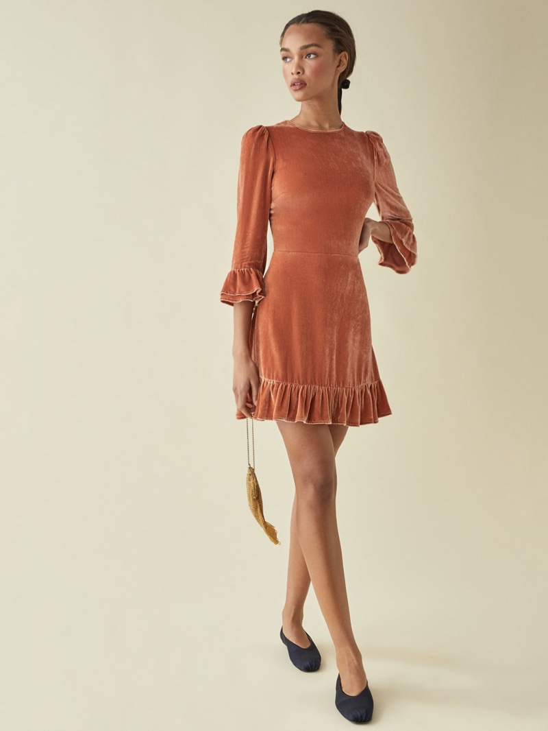 Reformation Mountain Dress in Salmon $248