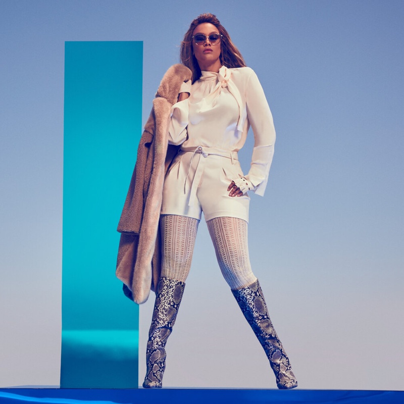 Rocking python boots, Tyra Banks fronts Nine West fall-winter 2019 campaign