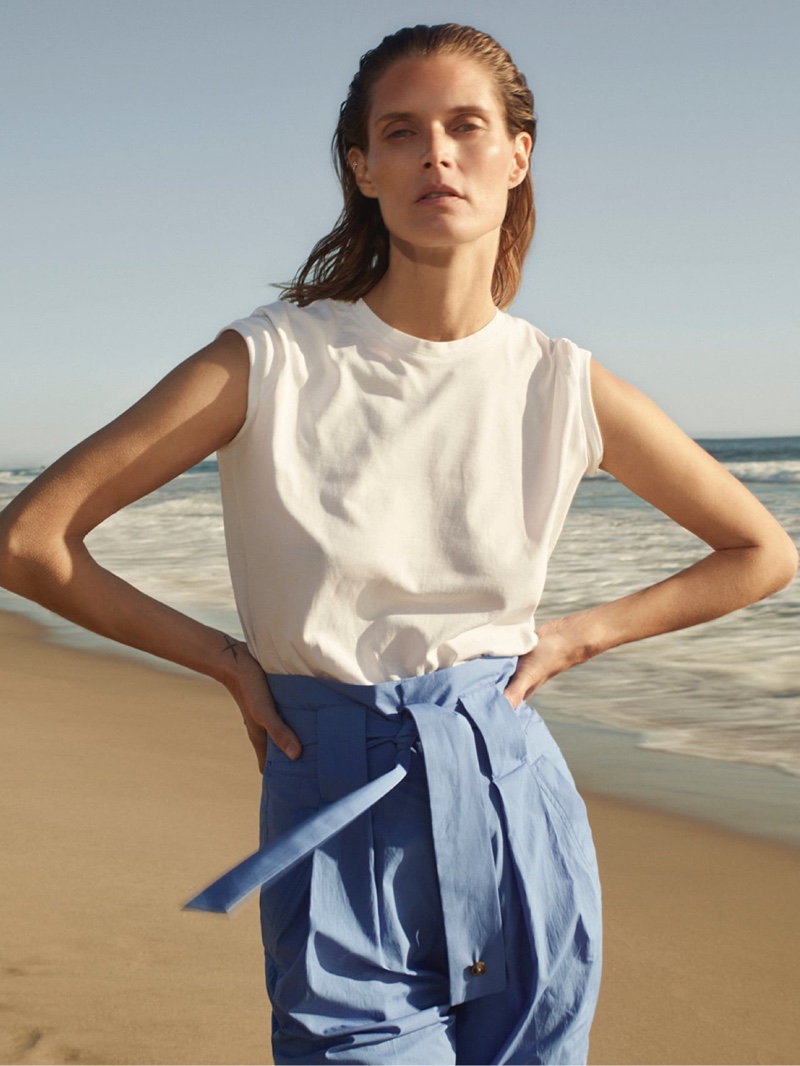 Model Malgosia Bela poses in Closed The New Blues summer 2020 lookbook