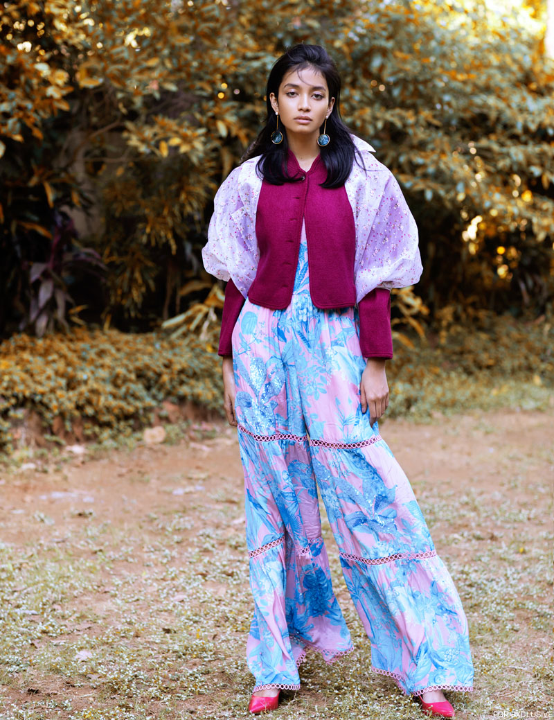 Jumpsuit Hemant & Nandita, Blazer Calvin Vintage, Jacket Aniket Satam, Earring Box Of Hues and Shoes Zara. Photo: Kay Sukumar