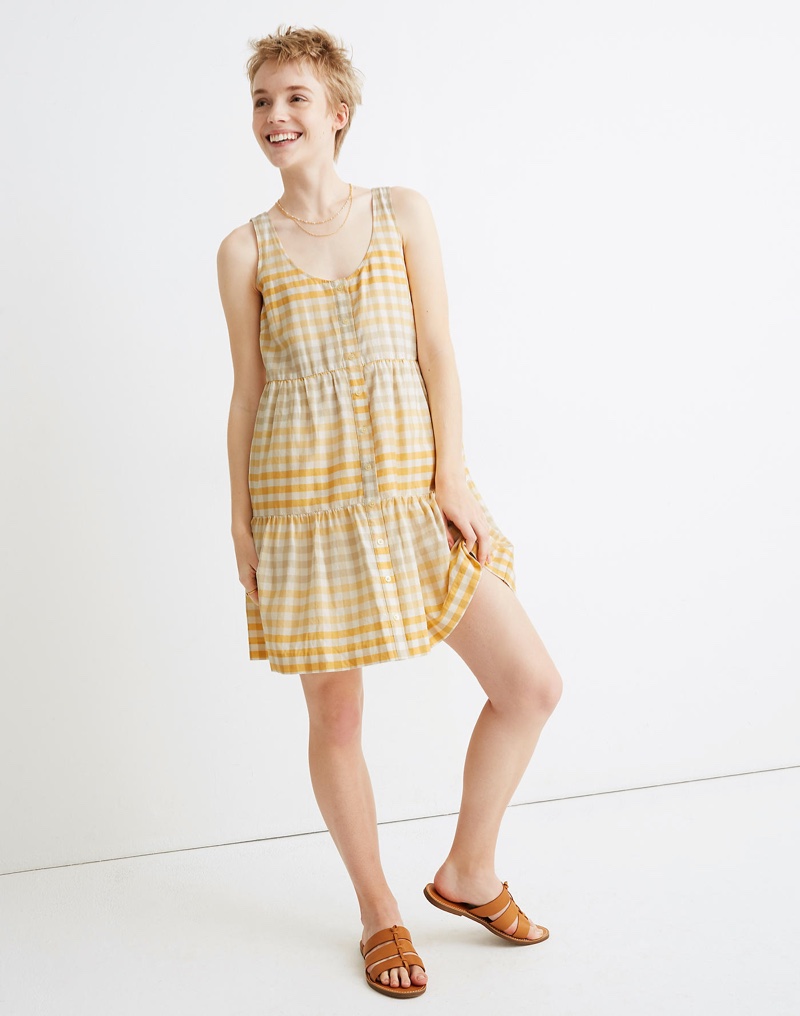 Madewell Button-Front Tiered Mini Dress $95