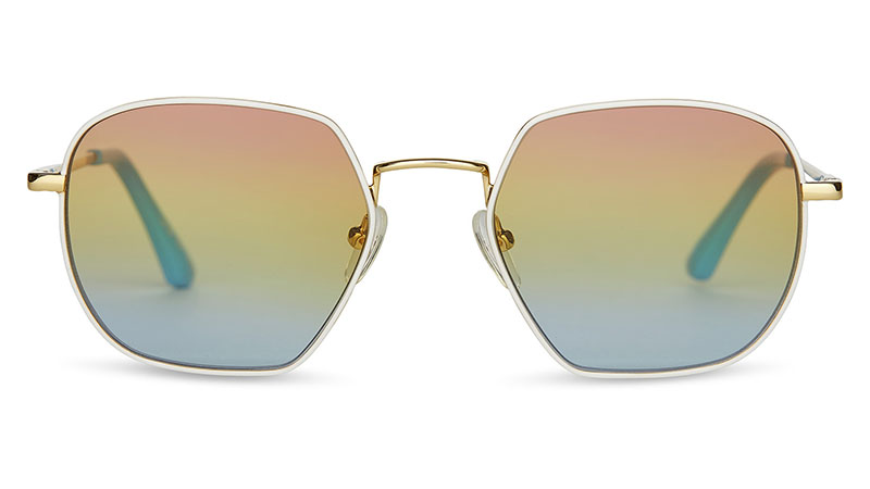 Toms UNITY Sawyer Sunglasses in Yellow Gold & White $149.95