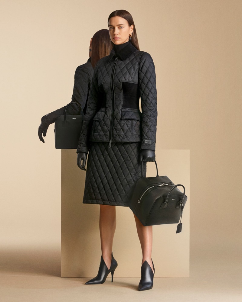 Irina Shayk wears sleek styles in Burberry pre-fall 2020 campaign.