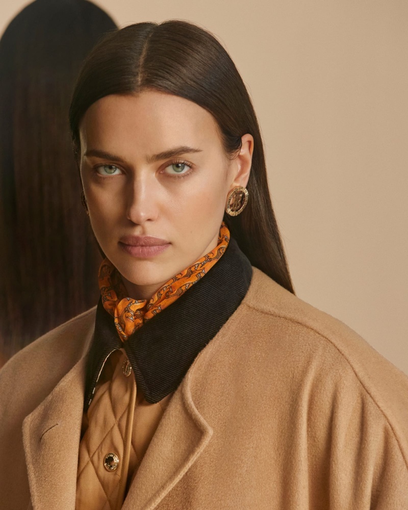 Irina Shayk gets her closeup in Burberry pre-fall 2020 campaign.