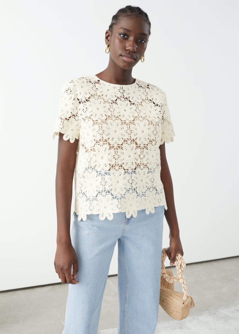 & Other Stories Crochet Lace Top $99