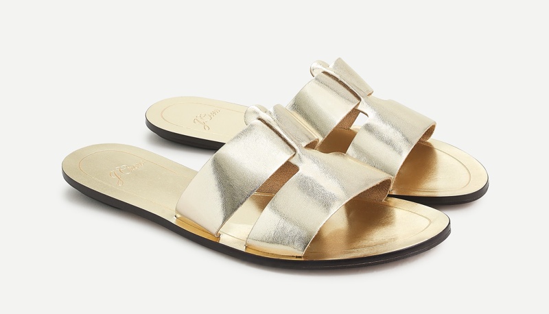 J. Crew Cyprus Sandals in Metallic Gold $89.50