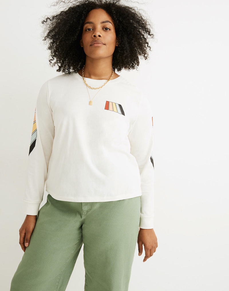 Madewell x Free & Easy Rainbow Graphic Long-Sleeve Tee $59.50