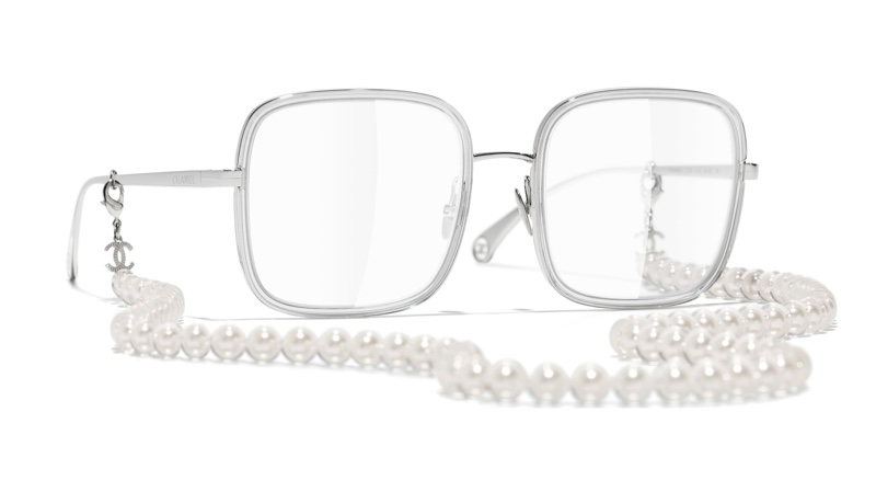 Chanel Square Eyeglasses with Resin & Glass Pearls $1,170