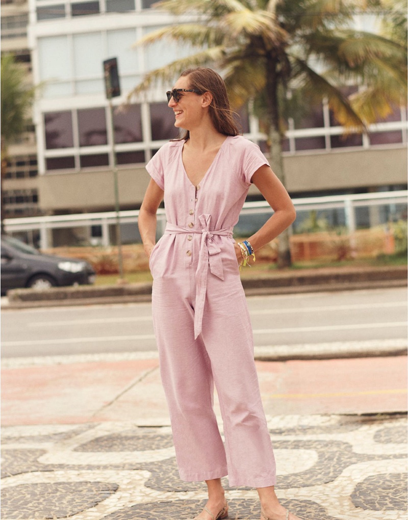 Madewell Linen-Cotton Pleat-Sleeve Jumpsuit $118.50