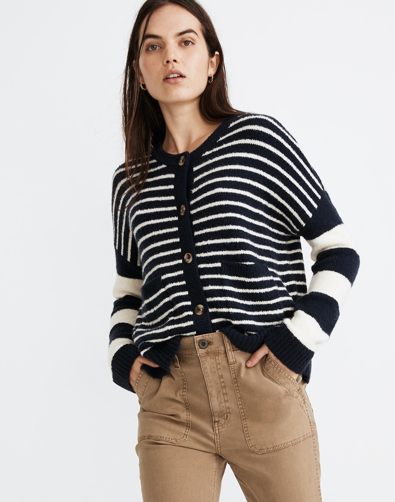 Madewell Stripe-Play Colburne Cardigan Sweater $89.50