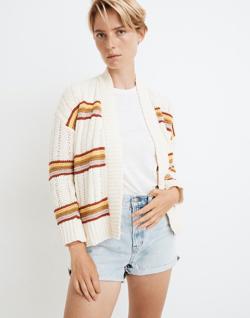 Madewell Striped Diaz Open Cardigan $88