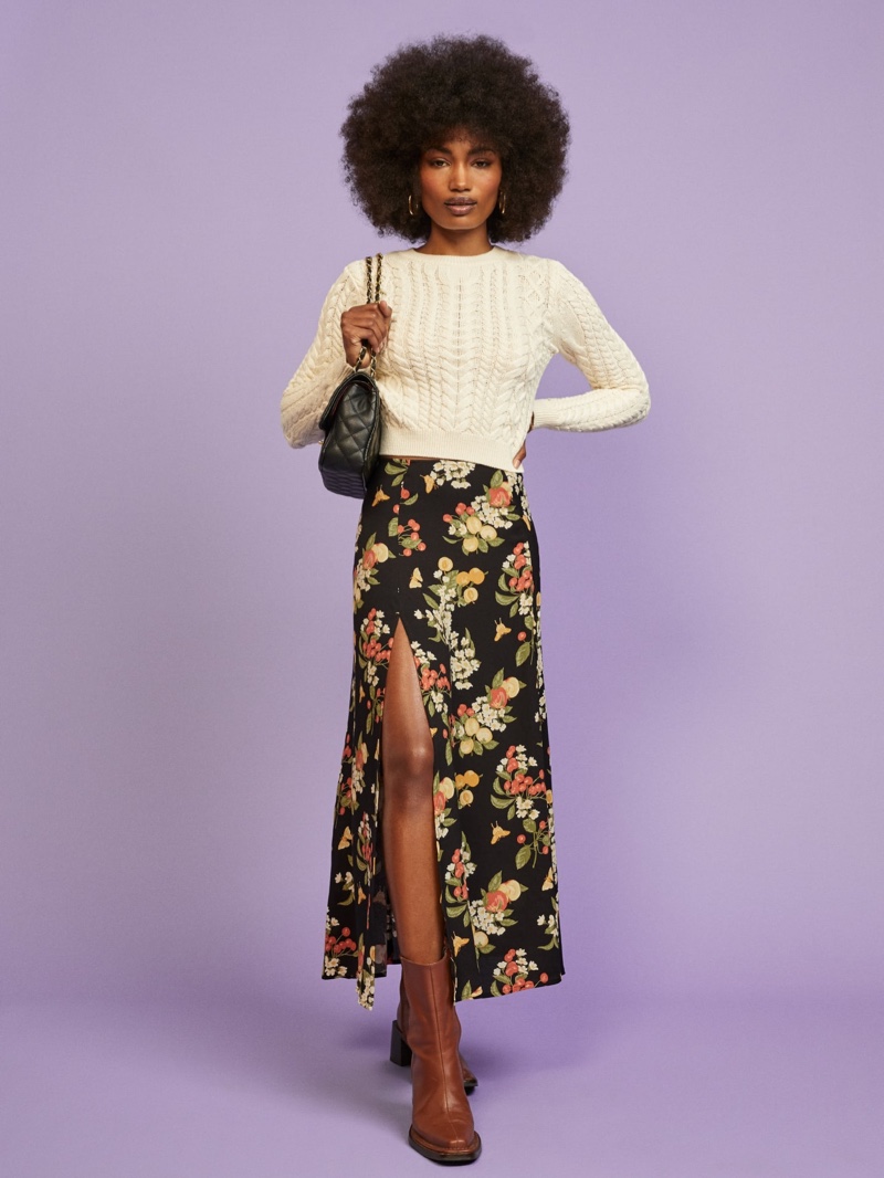 Reformation Zoe Skirt in Summer Soiree $148