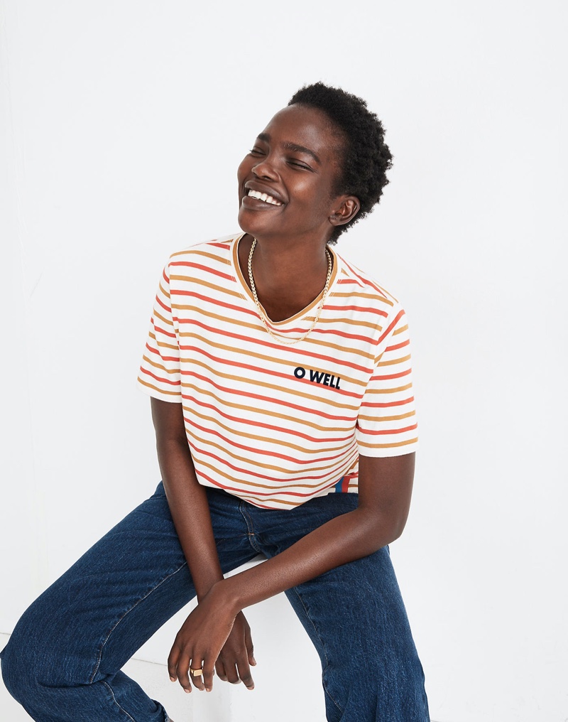 Madewell x Kule O Well Graphic Striped Modern Tee $68