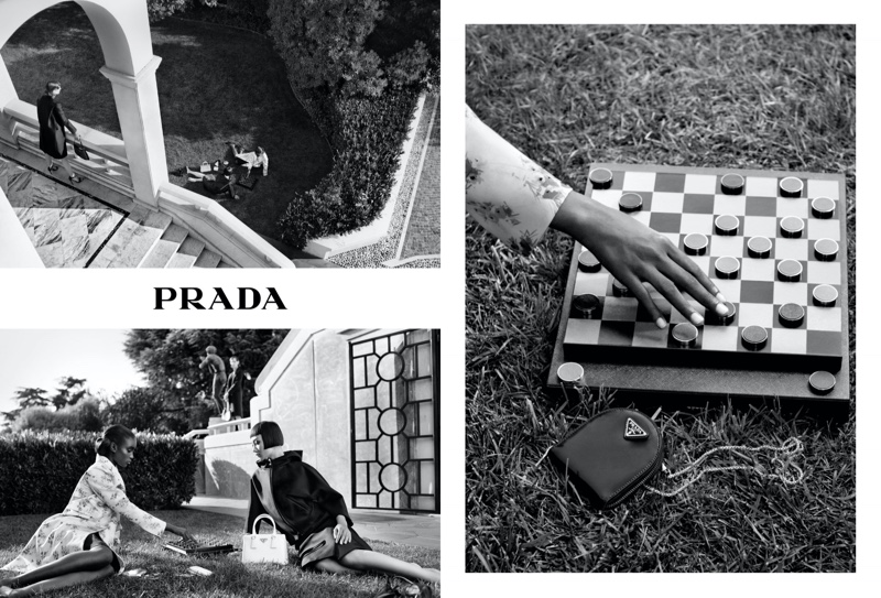 Maty Fall and Mao Xiaoxing appear in Prada Holiday 2020 campaign.