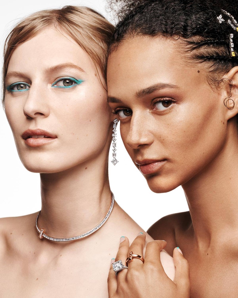 Julia Nobis and Binx Walton appears in Tiffany & Co. Holiday 2020 campaign.