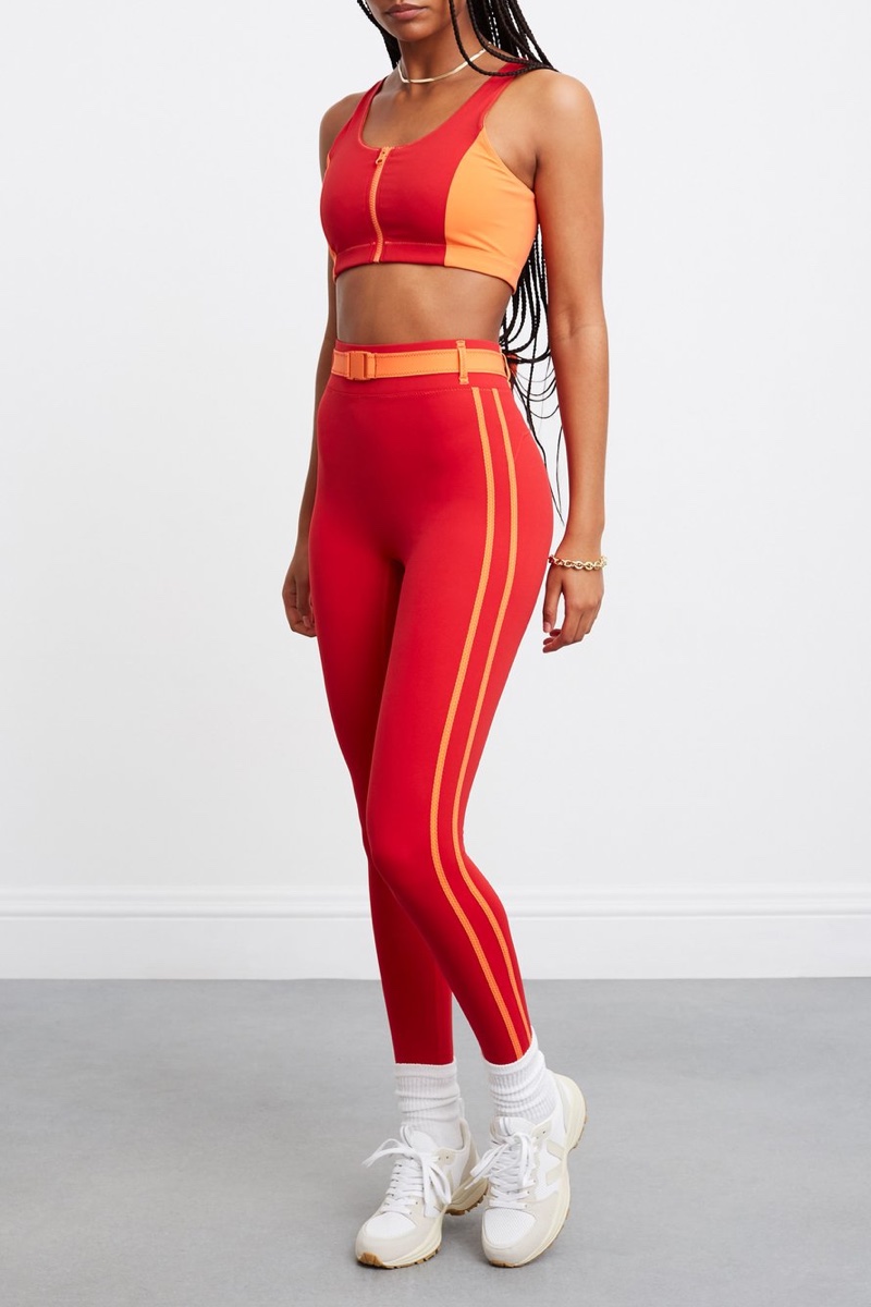 Bandier x Solid & Striped Trek Belt Bag Legging in Red/Coral $128