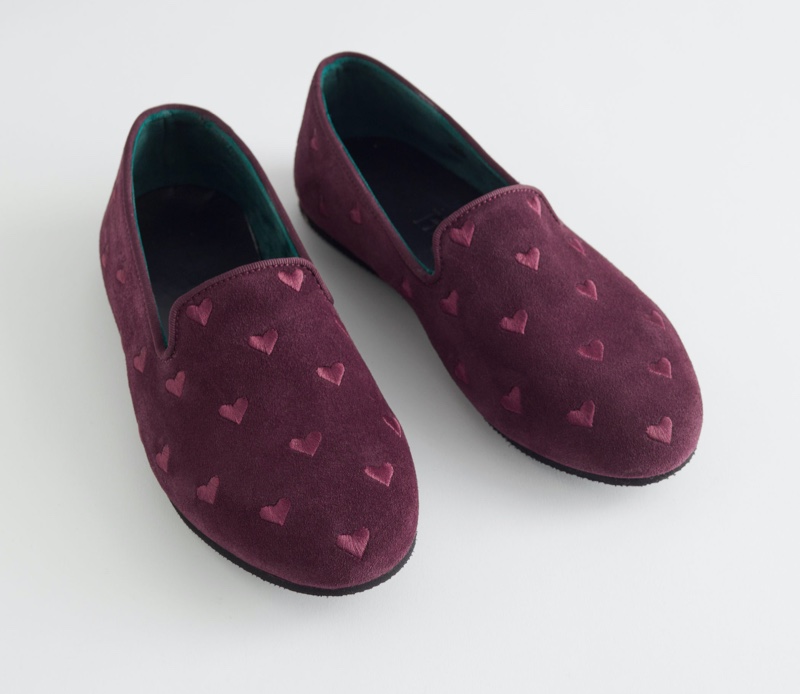 & Other Stories x  Hums Embroidered Heart Loafer Slippers $89