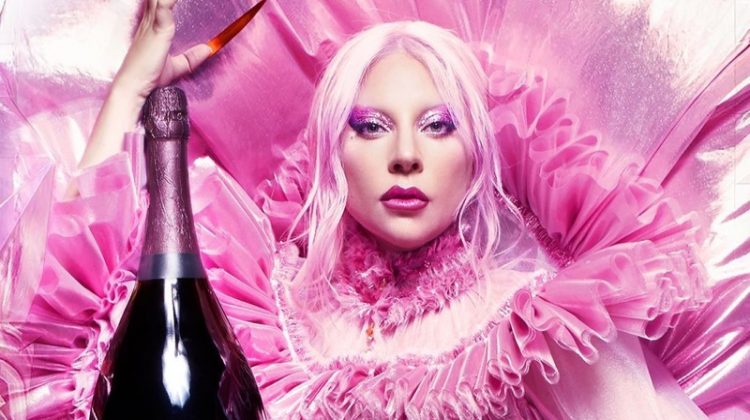 Dressed in pink, Lady Gaga fronts Dom Pérignon campaign.