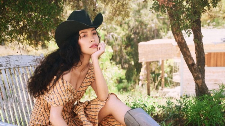 Christian Serratos wears Cinq à Sept dress and Montserrat Messeguer boots.