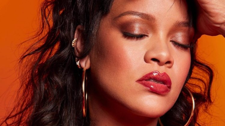 Fenty Beauty Gloss Bomb Heat worn by Rihanna.