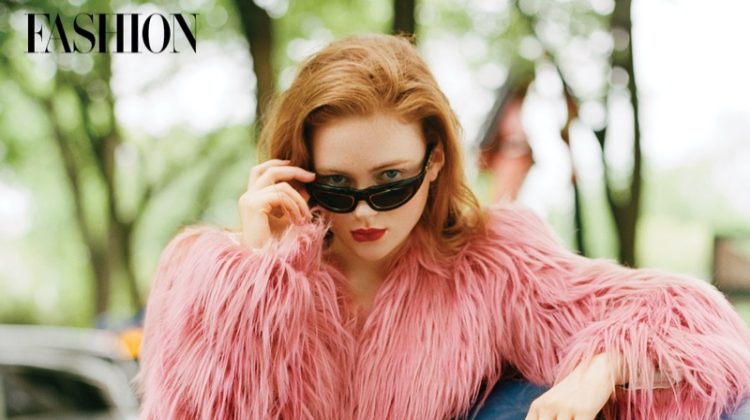 Sadie Sink Philosophy Di Lorenzo Serafini Faux Fur Coat