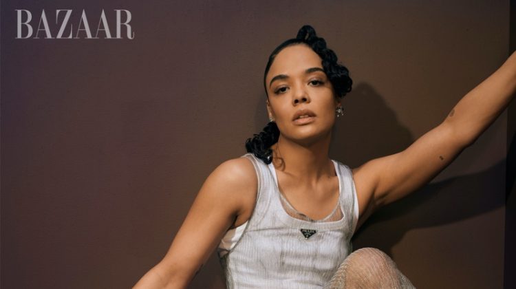 Tessa Thompson Sheer Prada Dress Tank Shorts