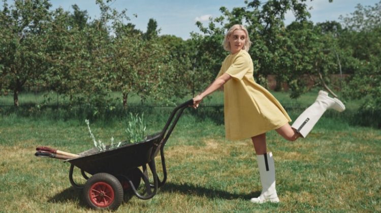 Emma Chamberlain Ganni Levi's Yellow Dress