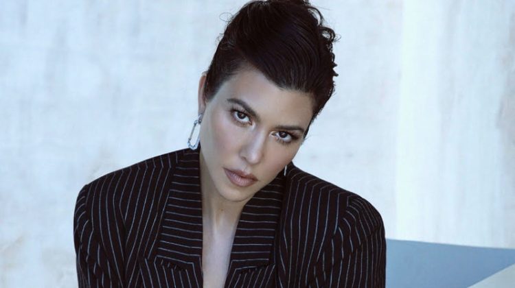 Kourtney Kardashian Pinstriped Pantsuit