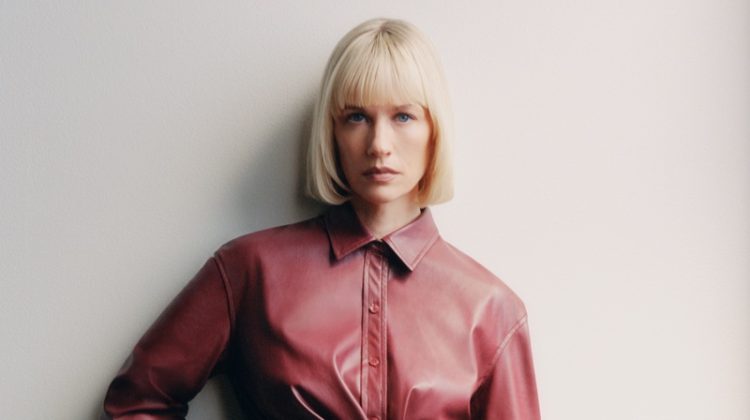 January Jones Red Leather Jonathan Simkhai