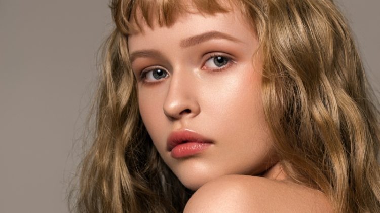 Naturally Wavy Hair Dewy Makeup Bangs