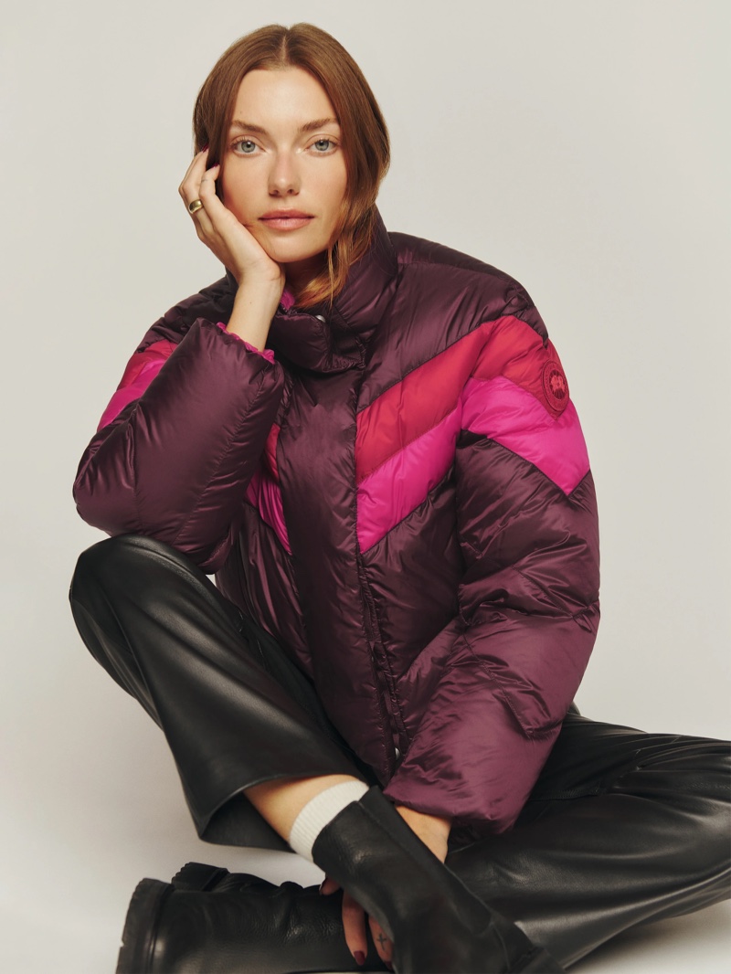 Canada Goose x Reformation Mila Puffer in Sangria Multi/Lotus Pink $1,150