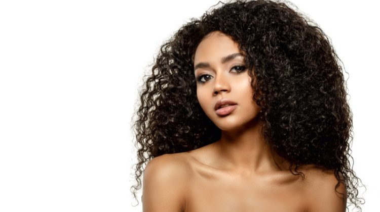 curly hair black model beauty