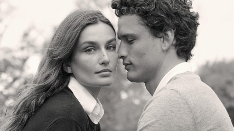 Andreea Diaconu Ralph Lauren Gold Cashmere Campaign 2023