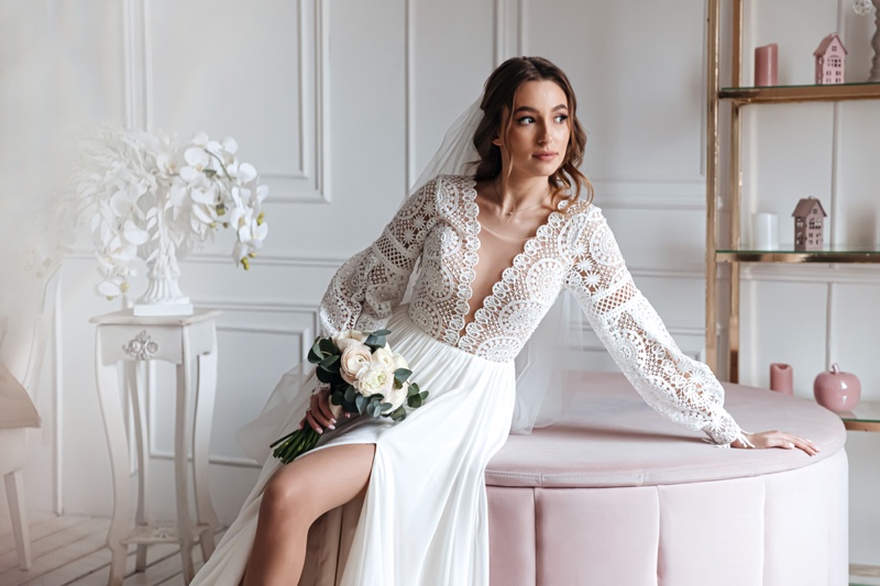 Bohemian Style Wedding Dress Long Sleeves