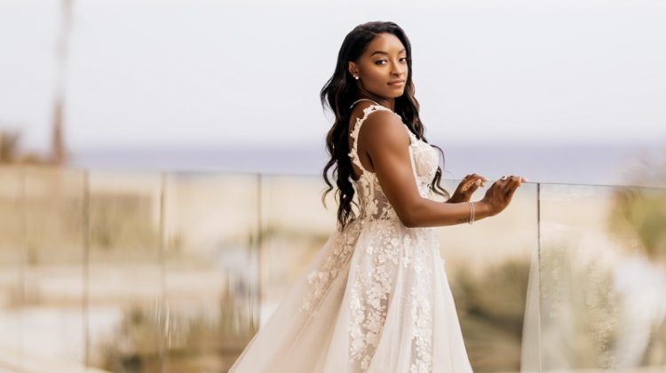 Simone Biles looks breathtaking in one of her four custom Galia Lahav wedding dresses.