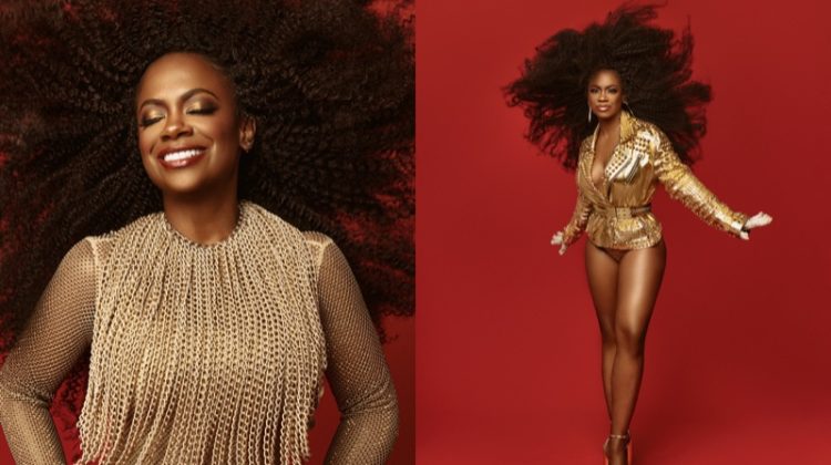 Kandi Burruss Gold Outfits Photobook Magazine 2023