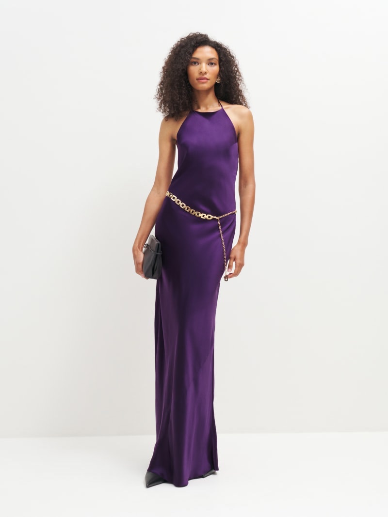 Reformation Jeany Silk Raisin Holiday Party Dresses 2023