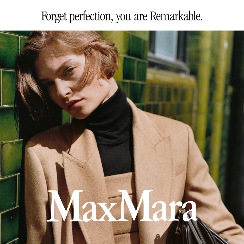 Bibi Breslin poses in London for Max Mara's brand values campaign.