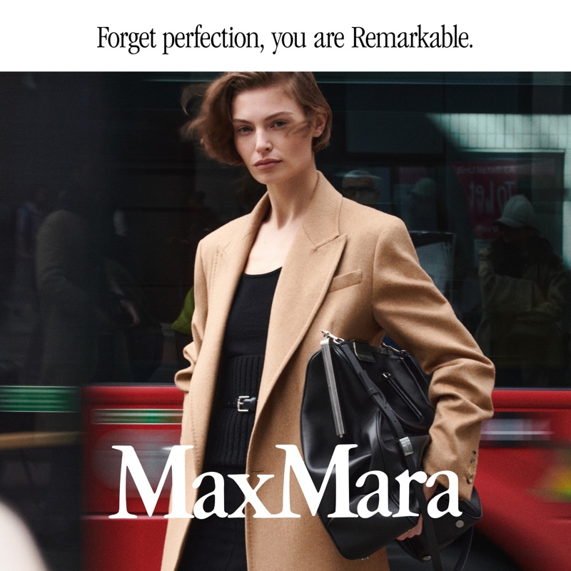 Max Mara focuses on its signature tailored style with its campaign featuring the motto: Forget perfection, you are Remarkable.