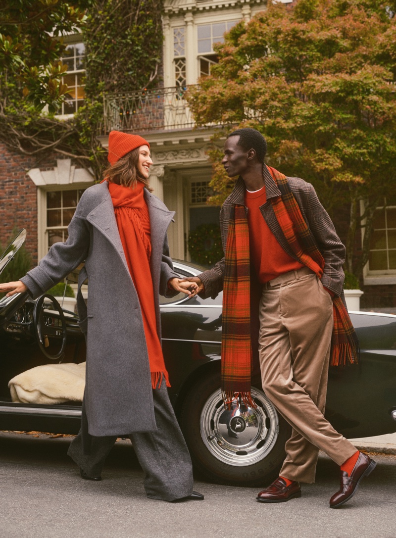 Stylish outerwear and scarves stand out in Banana Republic's Holiday 2024 collection.